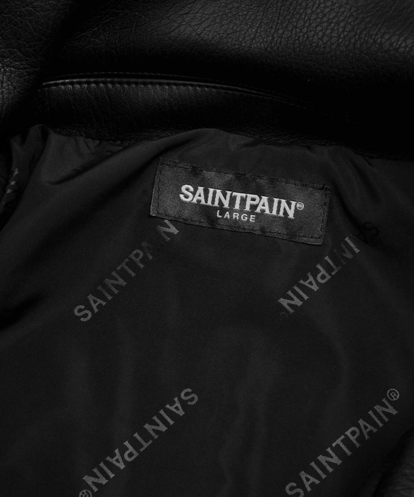 Saintpain Sp Cross Однотонная кожаная куртка Черная