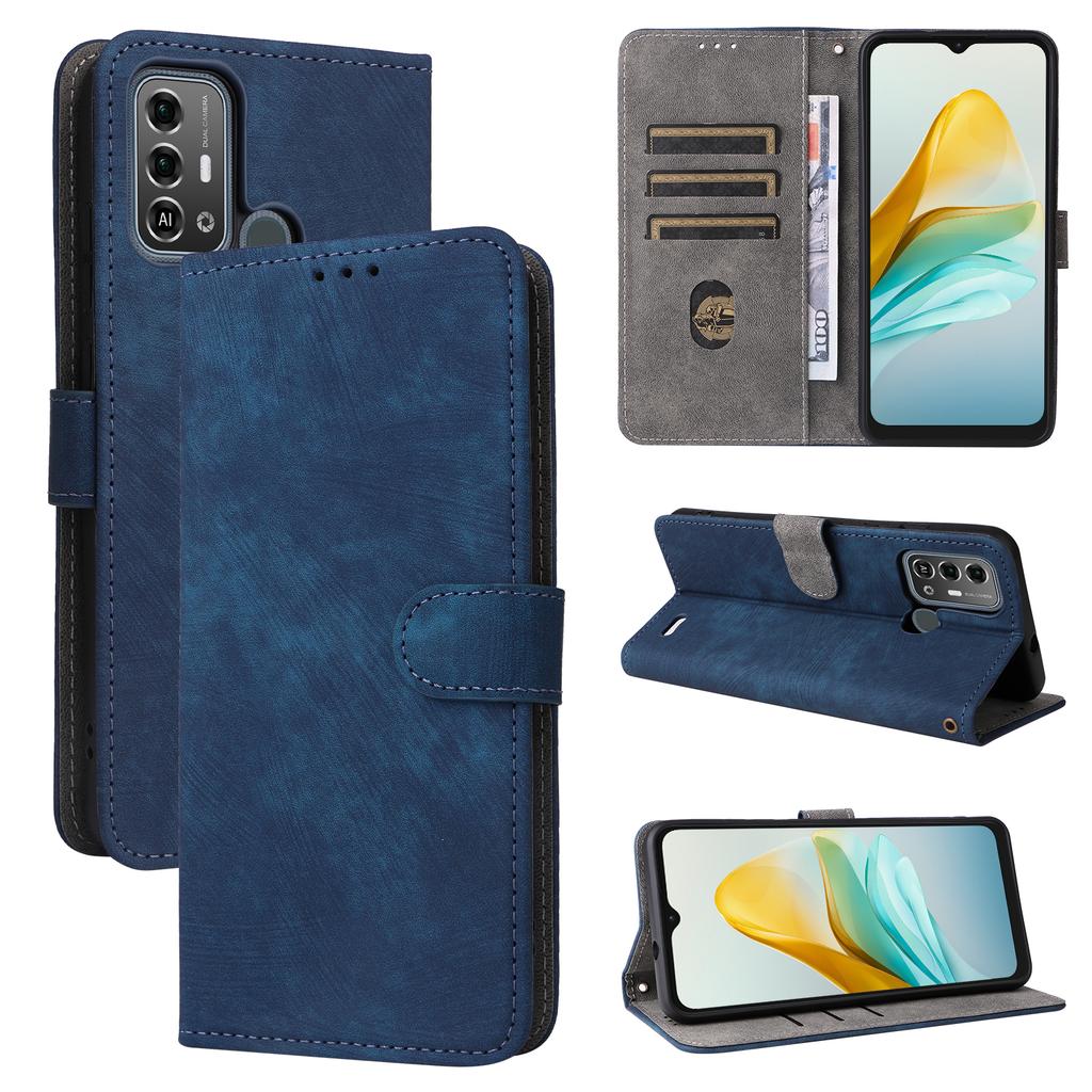 For ZTE Blade A53 Pro Case RFID Blocking Wallet Stand Cover with Strap