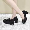 Round Head Mesh Single Shoes Women's Spring and  New Black Sheepskin Sunflower Two Kinds of High-end Fashion Shoes