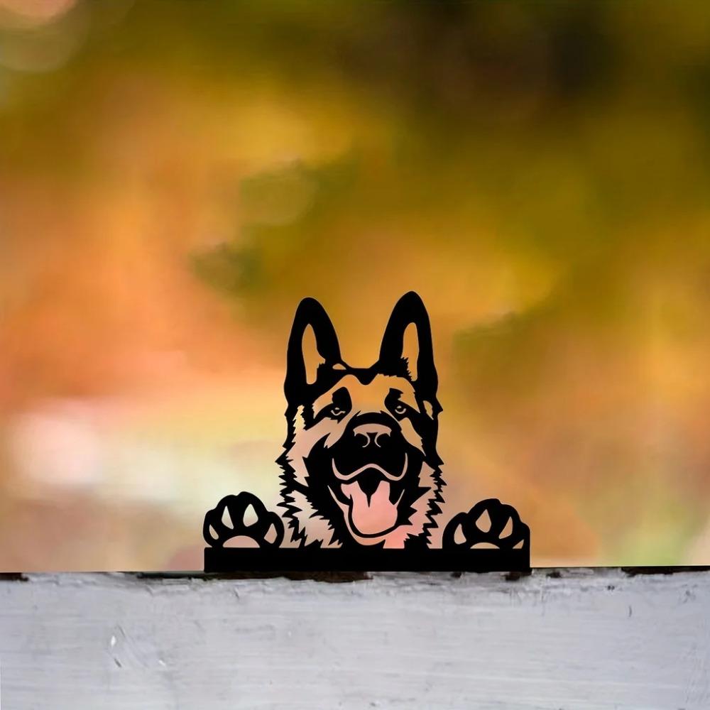 Милый силуэт собаки из стали для садового искусства – идеальный подарок на день рождения и новоселье, стильное настенное украшение для сада