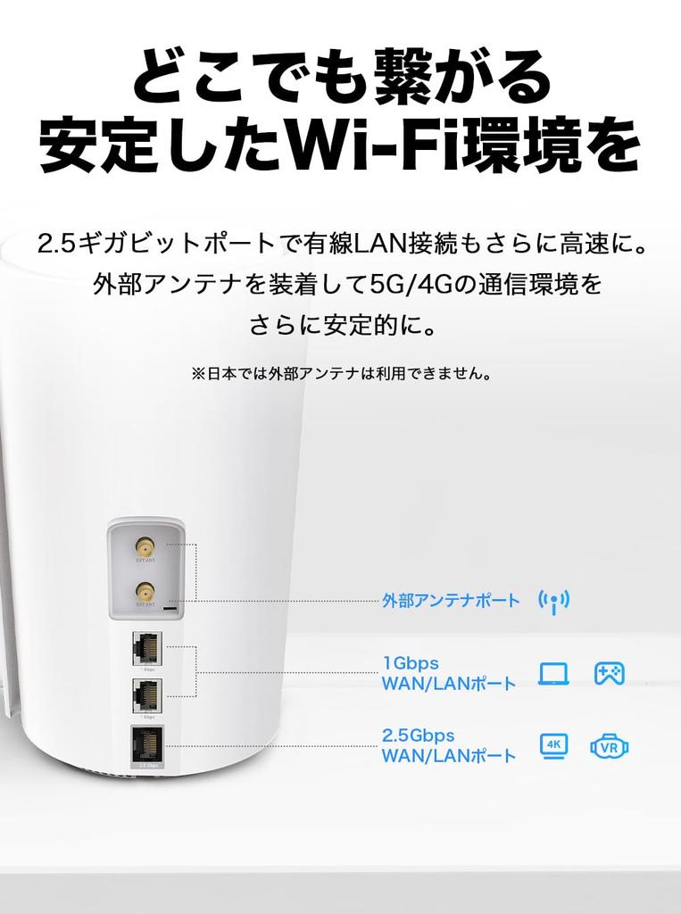 5G Compatible SIM Free Router Mesh System AX3000 Standard 2402 574Mbps Deco TP-Link Wi-Fi Wi-Fi + X50-5G(1-pack)(JP)