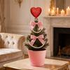 Red Heart Tree Topper with Coil Spring Bounce Effect Glittery Shiny Texture Romantic Holiday Decoration for Mini Trees Parties Home Decor And