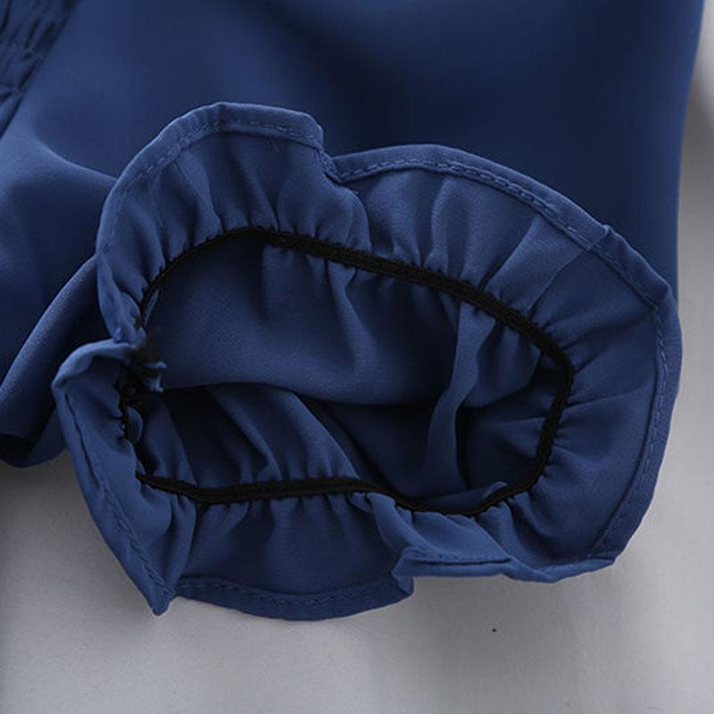 Короткая шифоновая рубашка с квадратным вырезом, топ с пышными рукавами, женская тонкая рубашка с коротким рукавом, женские блузки, простой повседневный стиль