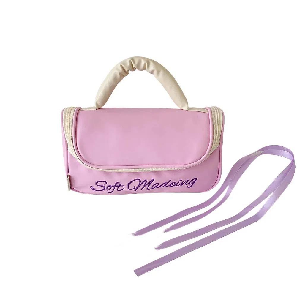 PU Leather Bow Stationery Bag Desktop Storage Bow Pencil Pouch Korean Style Pencil Case  School