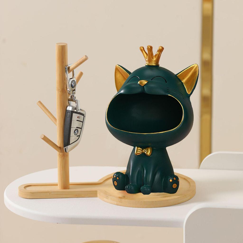 Креативное украшение из смолы в стиле кошки люкс для домашнего декора и хранения ключей