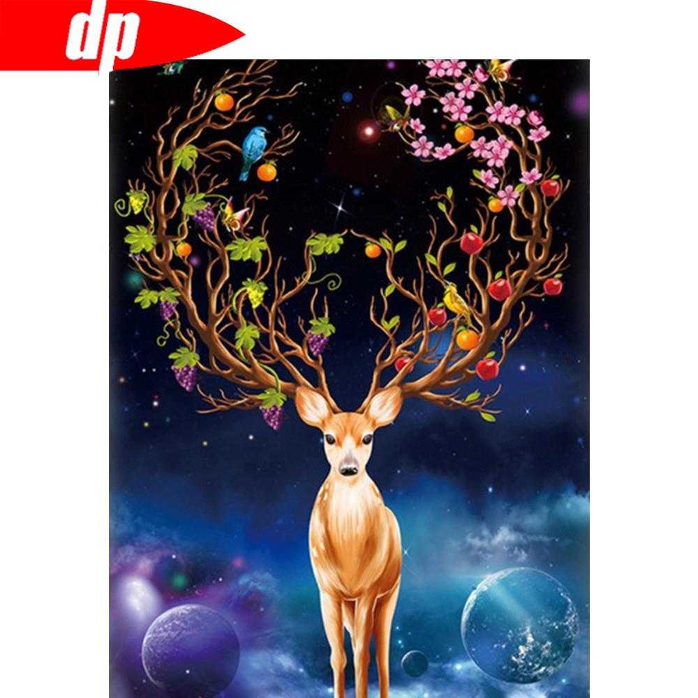 Cross Stitch Diamond Painting Animal Rhinestone Mosaic Starry Sky Deer Diamond Embroidery