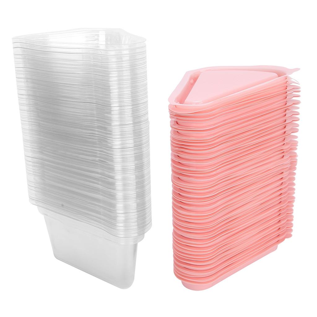 100Pcs Triangular Cake Holder Box Transparent PET Food Cupcake Packaging Container