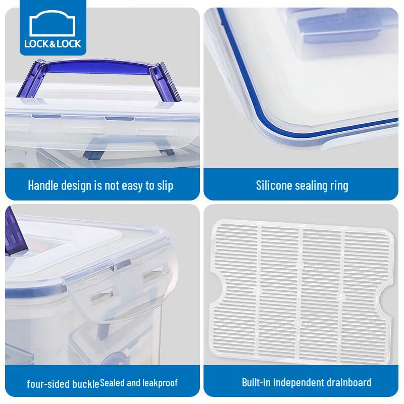 LocknLock HPL886 Portable Plastic Sealed Food Storage Container