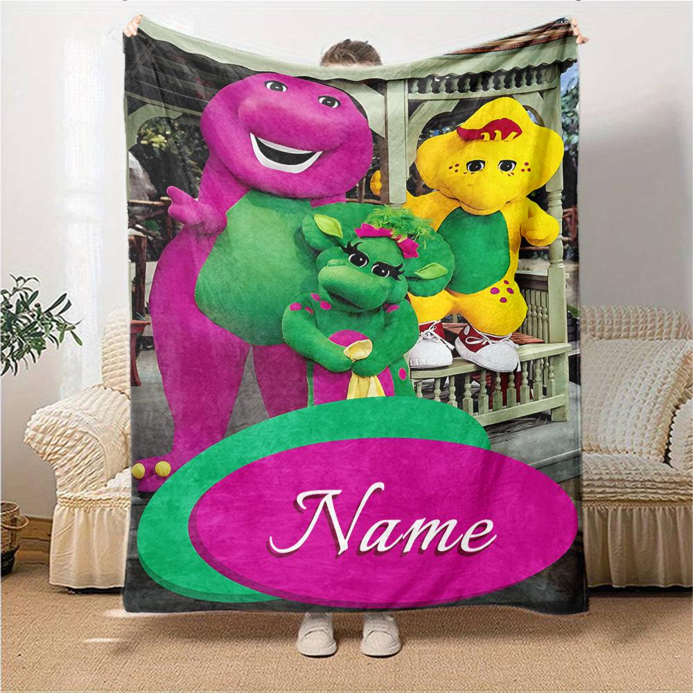 Custom Name Tayo Bus Adventure blanket for Couch & Bed, Plush Cozy Fuzzy Blanket Super Soft & Warm Blankets for Fall and Winter. 0908196