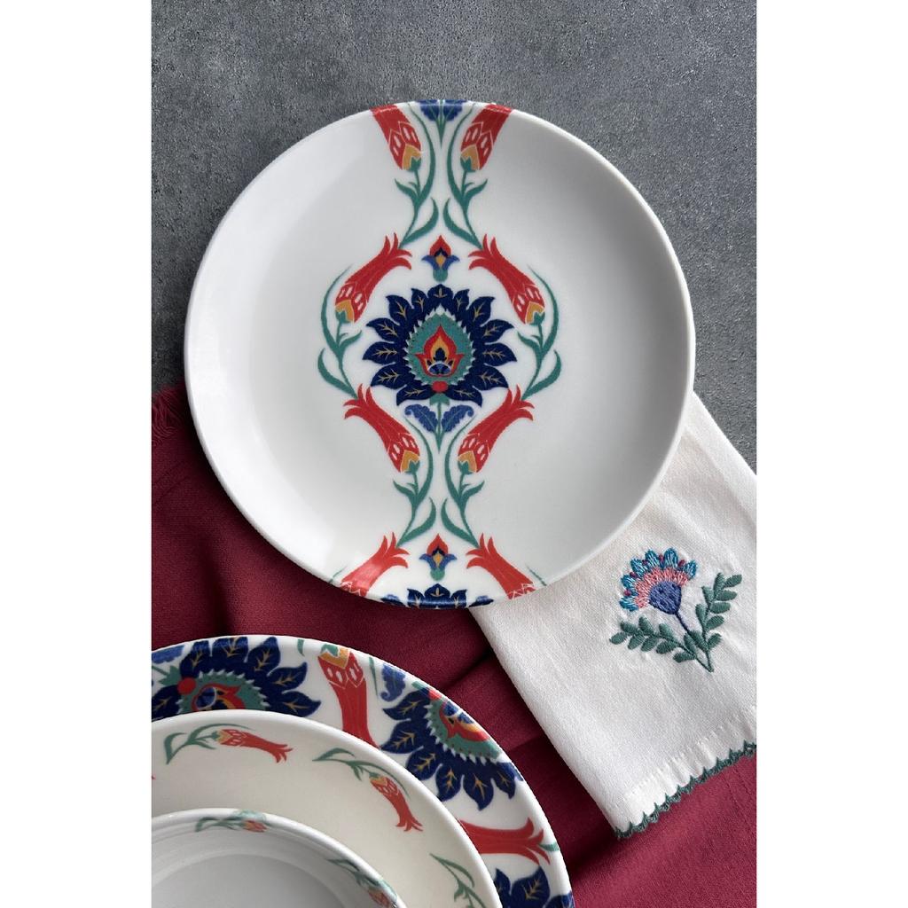 Verona Premium Porcelain Dinner Set 24 Pieces For 6 Persons Green Flower Pattern