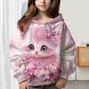 Детская одежда Толстовки Одежда для девочек Длинные рукава Милый принт кота Повседневная детская летняя осенняя одежда Детская одежда Верхняя одежда для улицы
