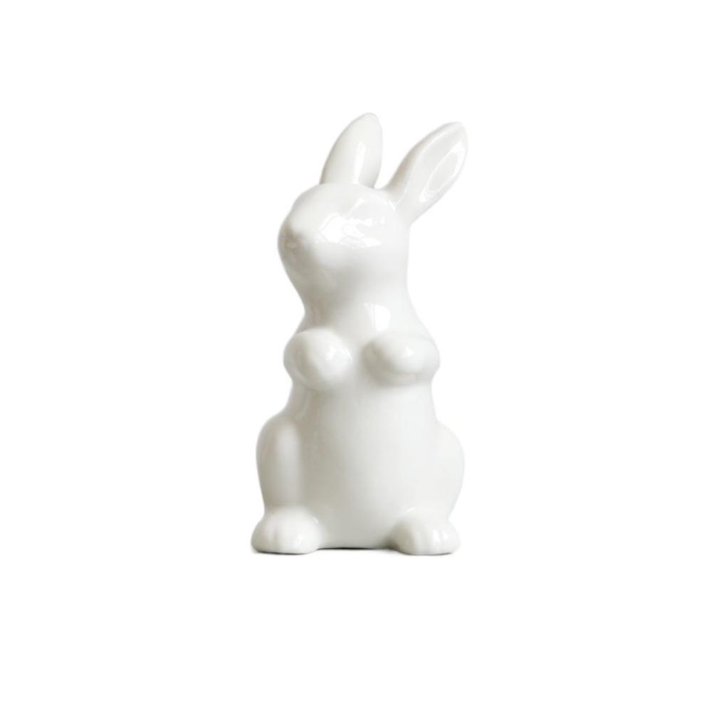 Cute Bunny Statue Simple Rabbit Model Micro Landscape Animal Sculpture  Cabinet