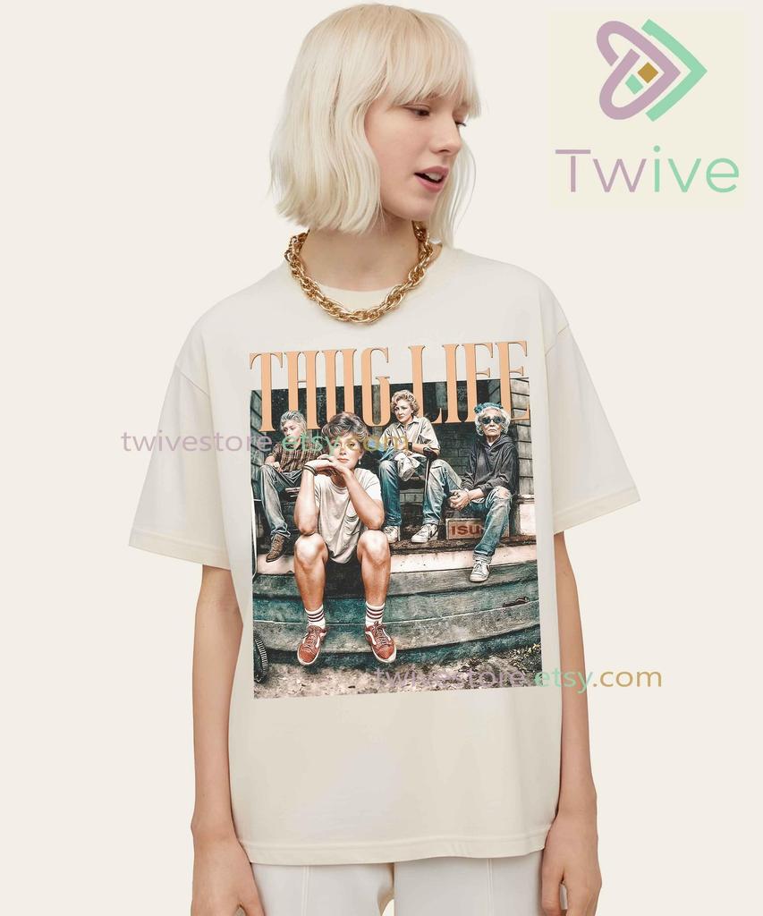 Golden Girls Thug Life Comfort Colors Shirt, Retro Vintage TV Series Tee, 80s Sitcom Fan Gift, Miami Vibes, Thank You For Being A Friend