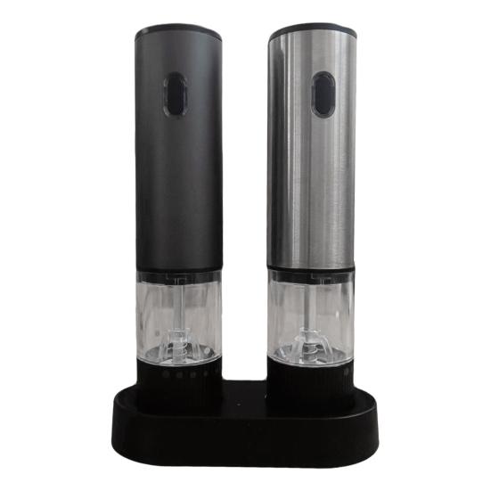 Электрический набор для измельчения соли и перца со светодиодной подсветкой, регулируемой степенью помола, измельчитель соли, перезаряжаемый измельчитель перца для барбекю, кемпинга