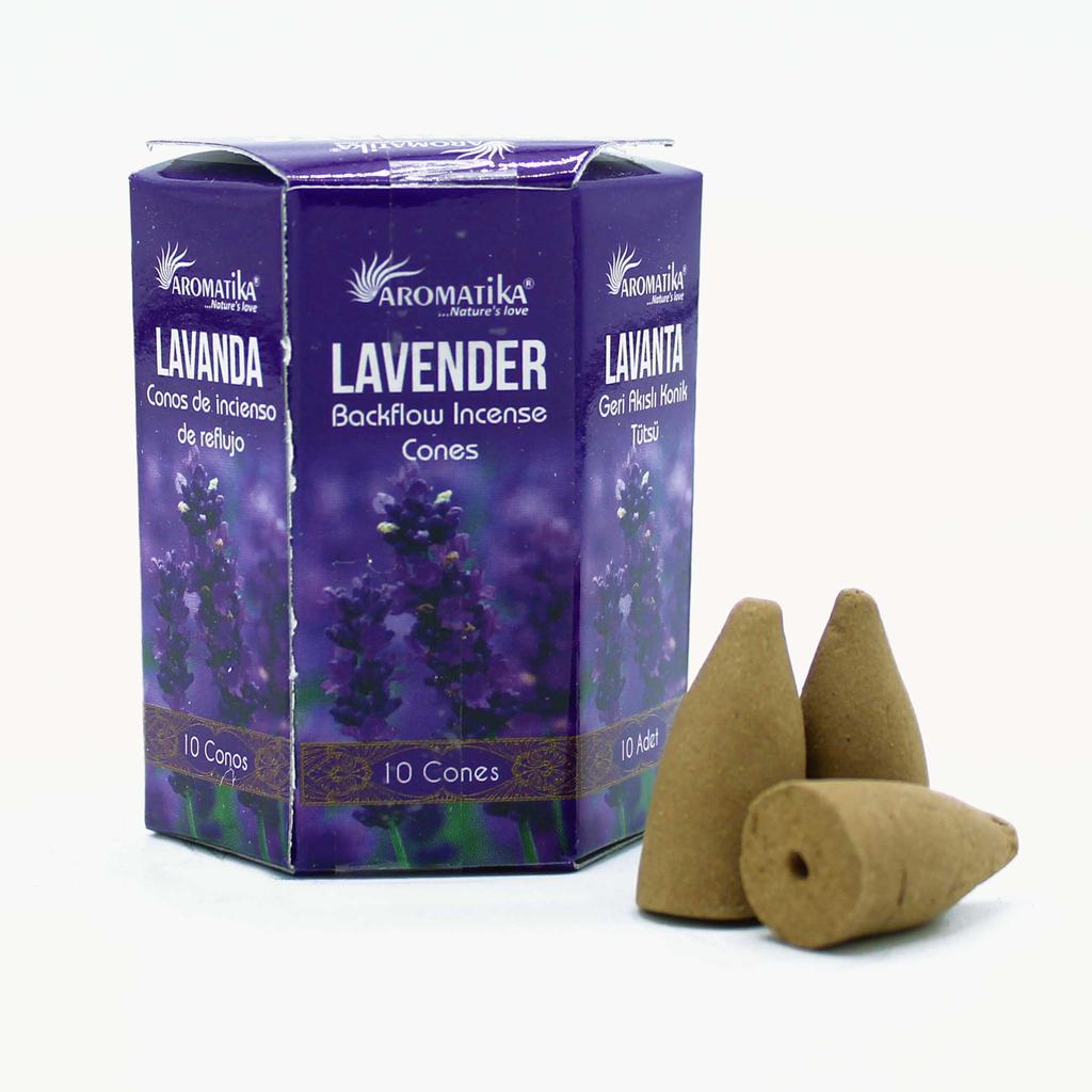 7x Lavender Backflow Incense Cones, 10 Pack Aromatika