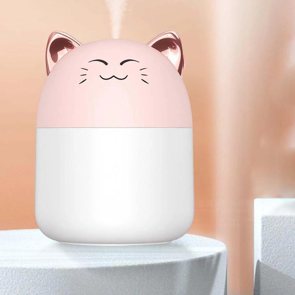 Увлажнитель воздуха в виде кошки | USB-ароматизатор и ночник | Беспроводной мини-увлажнитель для спальни/автомобиля/офиса | Милая идея для подарка