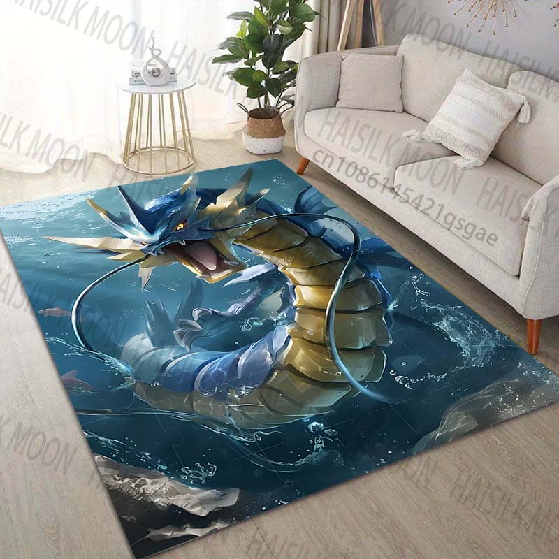 Japan Pokémon Gyarados Print Carpet for Living Room Bedroom Kid's Room Home Decor Area Rug Sofa Cloakroom Play Mat for Gifts