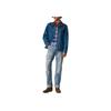 Levis Повседневная Удобная Простая Куртка Джинсовая Мужская с Цветным Блоком на Воротнике, Однобортная, с Длинным Рукавом, Куртки 002WN-0000