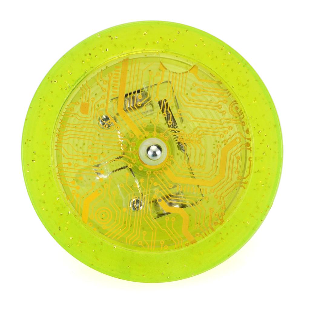 Spin Gear World Championship Certified Throwing Top with 1 String Blue Light-Up Top, Skylark, LED, (Yellow Glitter, LED)