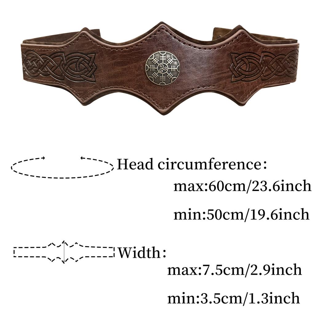 Medieval Headband Vintage Cosplay Viking Embossed Hairband for Men Cosplay Supplies Headband for Photoshoots and Stage