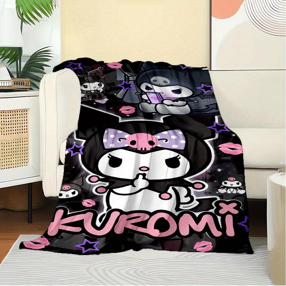 1pc Kuromi Cute Cartoon Character Home Decor Blanket - Seasonal Universal Comfortable Washable Gift for All Ages, Perfect for All Family, Av