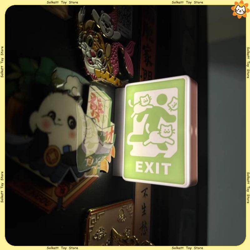 Run Away With Kitten Puppy Fridge Magnets Exit Of Work Mini Light Box Cute Creative Luminous Magnetic Cartoon Home Decor Gifts