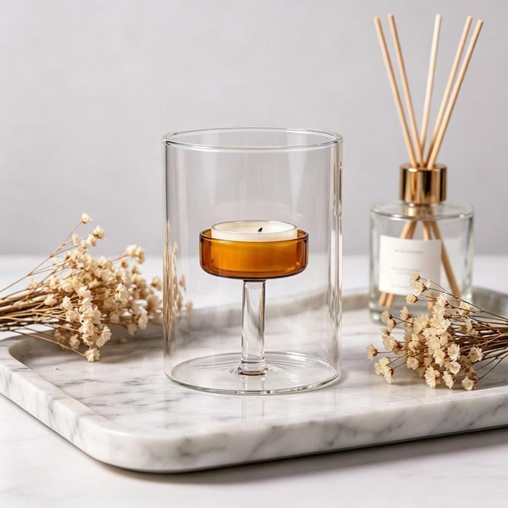 European-style Glass Candle Holder Heat-resistant Scented Candles Cup Candle Stand Wedding