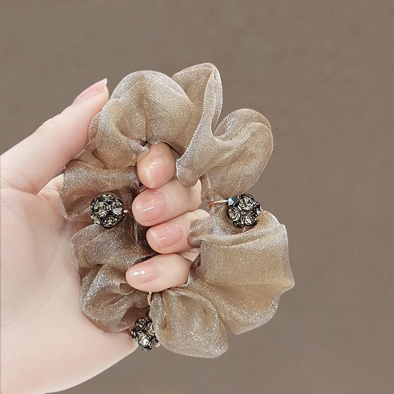 Повязка для волос, Повязка на голову с высоким чувством стиля, Взрослая органза, Хвост, Женский простой темперамент, Пучок, Диск для волос, Ювелирное украшение в виде цветка для головы.