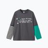 MQD Boys' Asymmetrical Stripe Color-block Long Sleeve T-Shirt