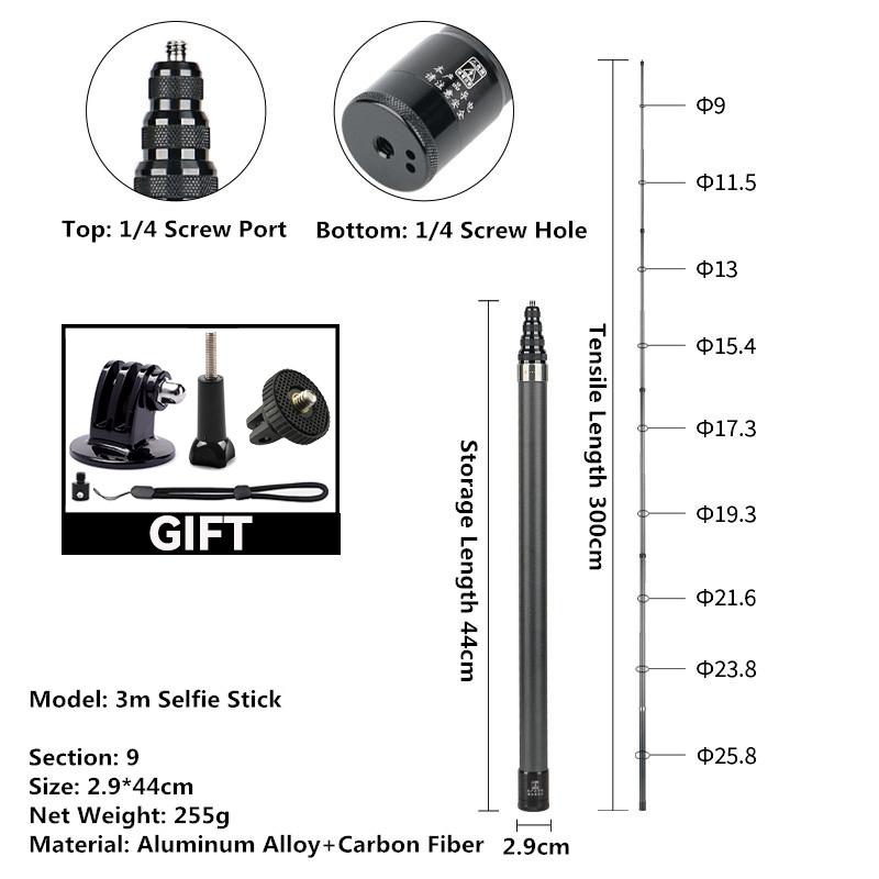 Палка для селфи для Insta 360 X4 X3 X5 Bullet Time Вращающаяся ручка Штатив Для Go Pro 13 12 DJI Алюминиевые аксессуары для палки для селфи