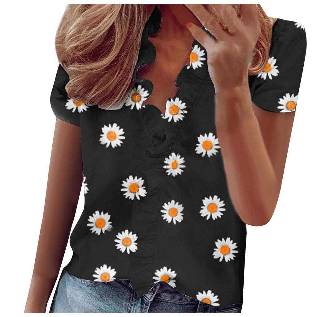 Модная женская блузка с v-образным вырезом и пуговицами, повседневная рубашка