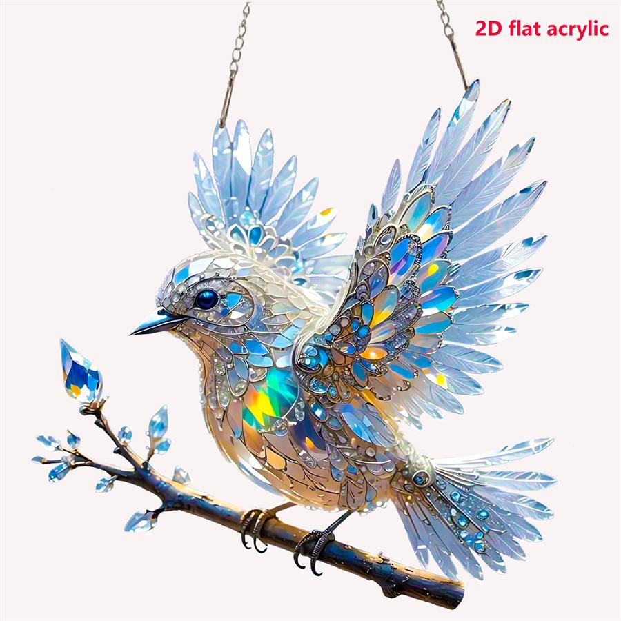 1PC Beautiful Bird-Style Ornament Living Room & Garden Hanging Decoration Holiday Scene Decorative Ornament Acrylic Material