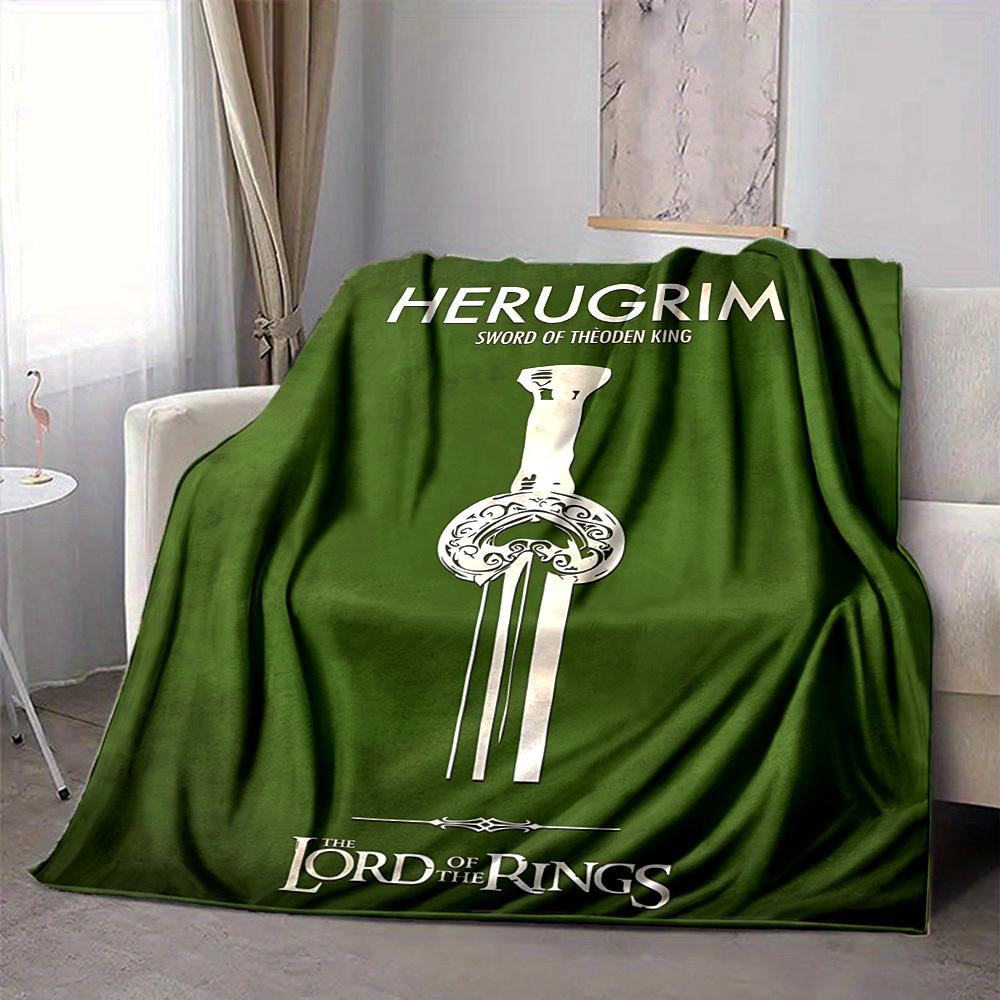 1pc Herugrim Sword Blanket Lightweight Flannel Throw For Sofa, Bed, Travel, Camping, Livingroom, Office, Couch, Chair, And Bed