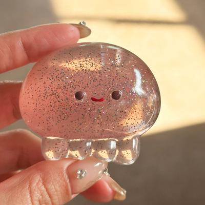 Прозрачная мультяшная игрушка-медуза для снятия стресса и беспокойства, блестящая сенсорная игрушка-медуза для детей и подростков, переносная мягкая игрушка-медуза TPR