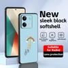 Милый жираф Чехол для телефона Для Redmi Note 14 13 12 11 Pro Plus S 5G 14C A3 Мягкий черный чехол для телефона