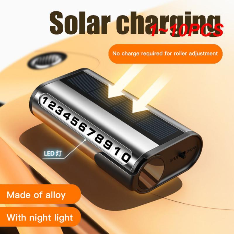 1~10 шт. номерной знак парковки автомобиля светящаяся карта парковки автомобиля солнечная зарядка временная остановка номер телефона карта для украшения автомобиля