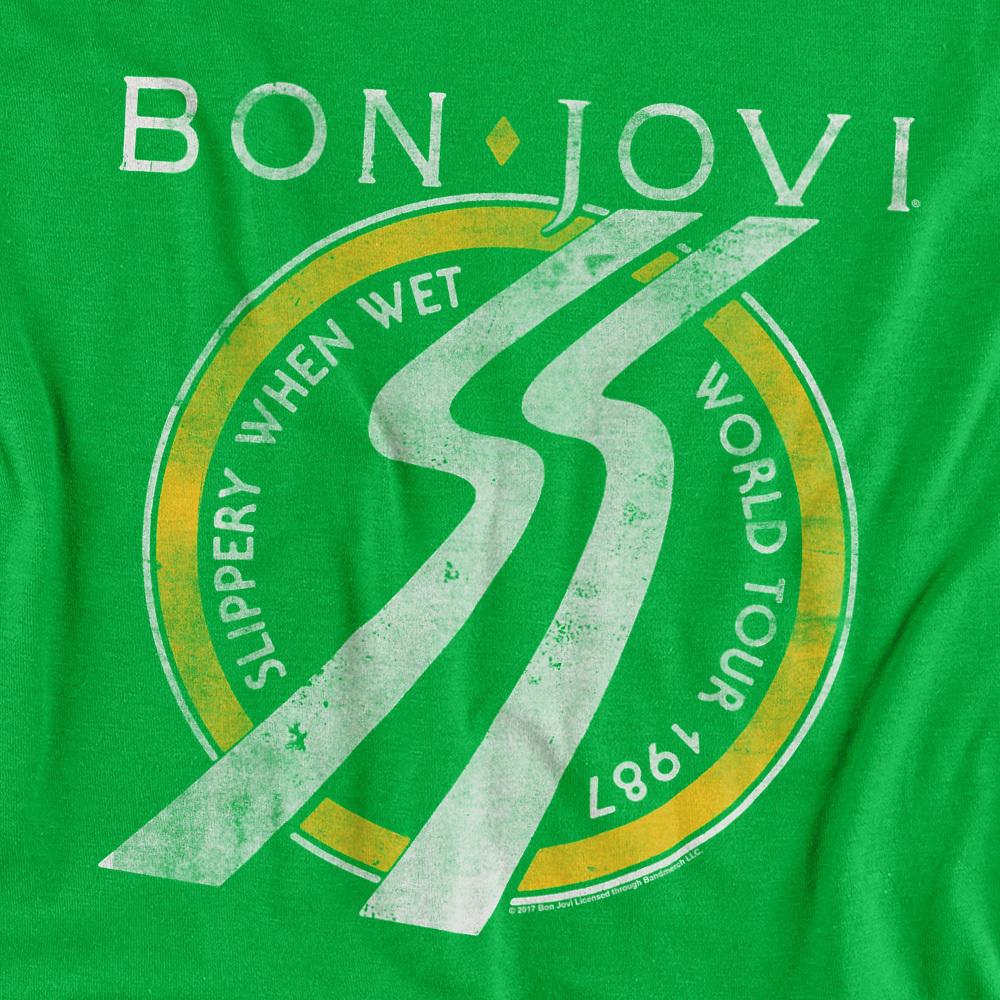 Bon Jovi Unisex Adult Slippery When Wet Tour Dates T-Shirt