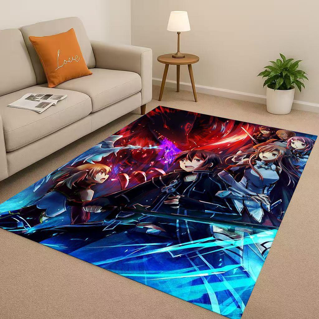 3D Sword Art Online SAO Мультяшный Кирито Юки Асуна Нескользящий Коврик для Гостиной Мягкий Ковер для Спальни, Дивана, Декор Дома Придверный Коврик