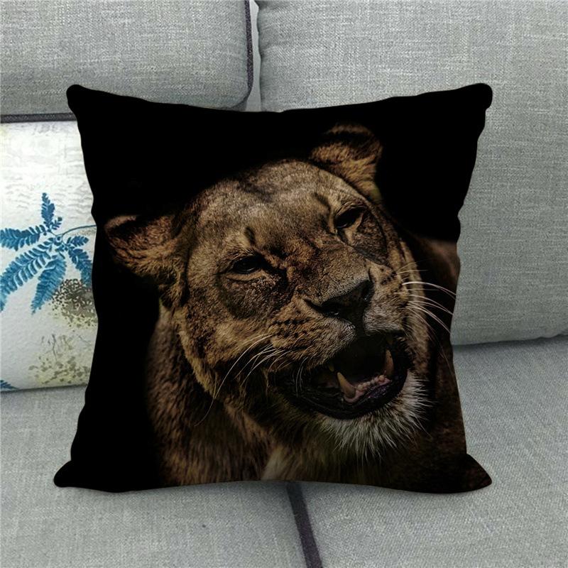 Feline Animals: Tigers, Wolves Digital Printing Short Plush Pillow Covers For Car Sofa Office Cushion Cover Home Goods