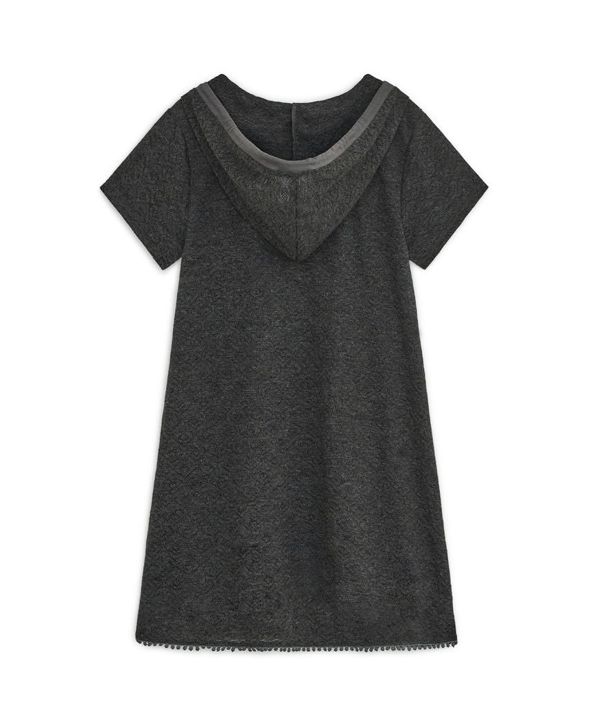 Hug Your Skin Hooded Layered Knit Dress (Charcoal)