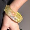 Wave Jelly Color Wide Bracelet Bohemian Retro  Hand Ring Exaggerated Glitter Acrylic Bangle  Girls