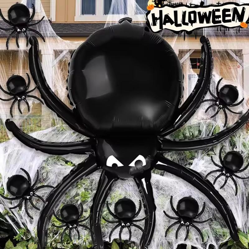 20/1pc Halloween Black Spider Balloons Large Foil Balloon Kids Inflatable Toys Horror Spider Halloween Props Party Decoration