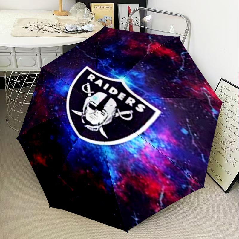 1PC Raiders Football Legacy Printed Umbrella Folding umbrella, automatic umbrella 8-Frame for Travel, camping Fan gifts Christmas Gifts