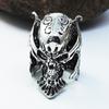 Men's Stainless Steel Wolf Skull & Warrior Helmet Ring