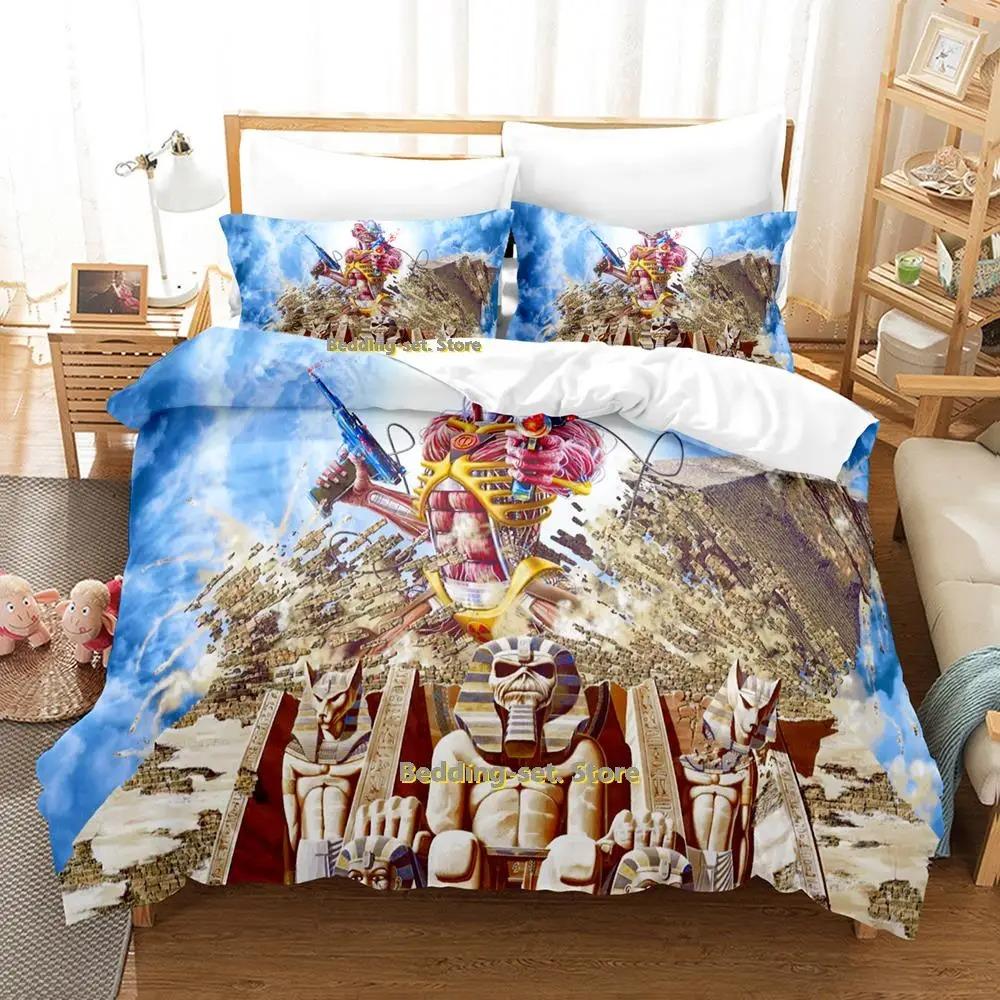 Новый комплект постельного белья Hip Hop Maiden Heavy Metal, комплект из трех предметов для спальни для взрослых и детей, пододеяльник, комплект постельного белья queen-size