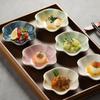 Lotus-shaped Ceramic Dipping Dish Japanese Style Sauce Dish Mini Fruits Bowl  Restaurant