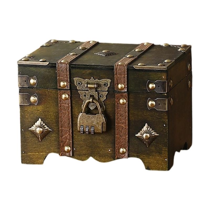 Fashionable European Handheld Sturdy Wood Suitcases Portable Storage Trunk Accessory for Trip and Home Organization top sale