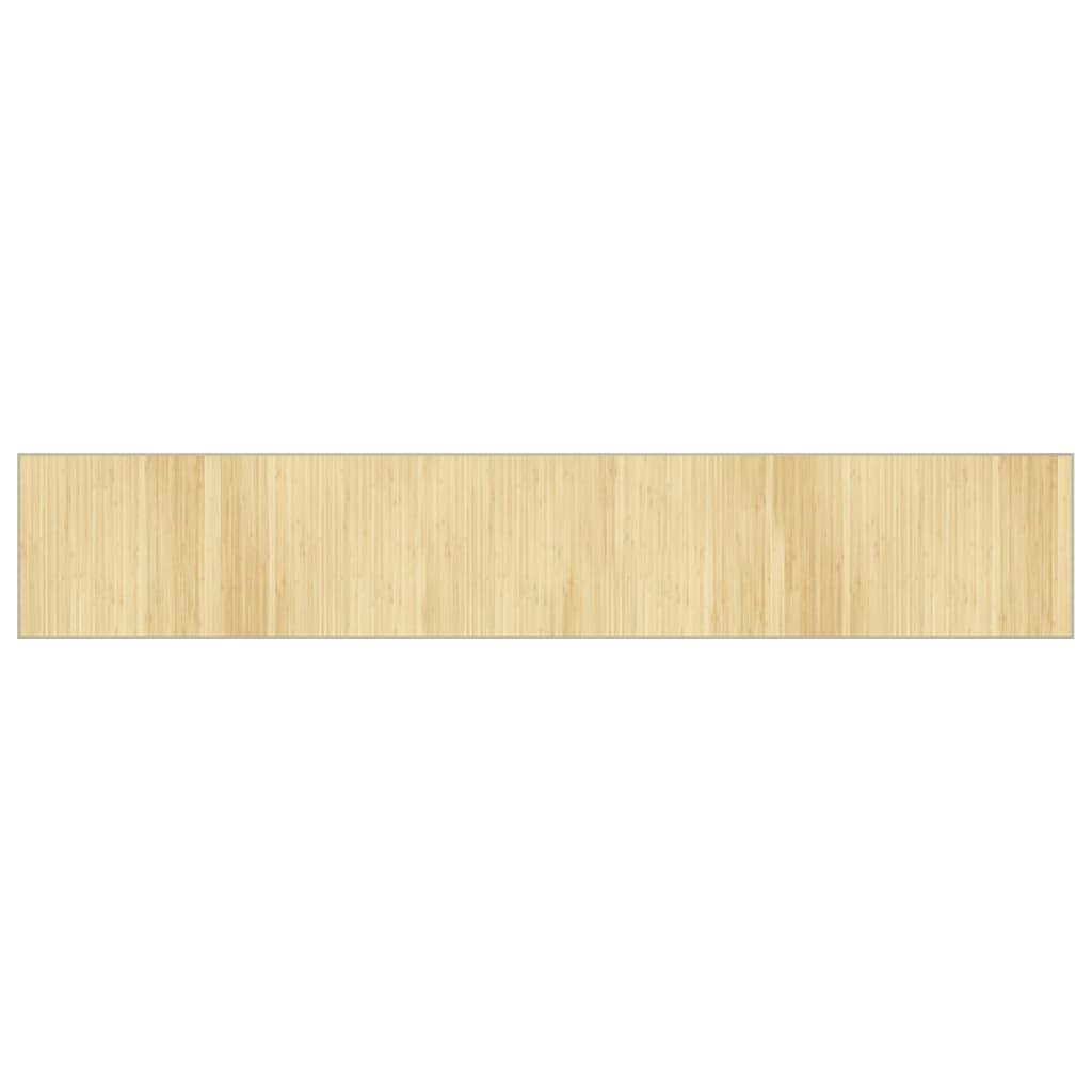 Rectangular Rug in Light Natural Color 70 x 400 cm Bamboo