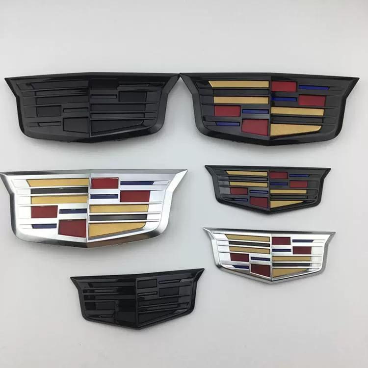 AABHW1 2Pcs For Cadillac XT6 Car Front Logo Emblem Cover Rear Trunk Badge Emblems Sticker Exterior Accessories
