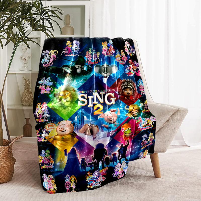 1pc Blanket - Sing Print Design, Lightweight Blanket for Sofa, Bed- Soft &Warm, Gift for All Seasons